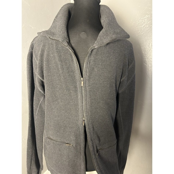 Giorgio Armani Gray Zip Sweater With Collar, Size 38 USA - Picture 3 of 16